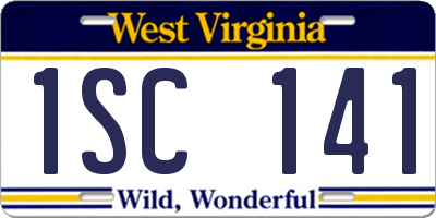 WV license plate 1SC141