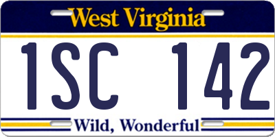 WV license plate 1SC142