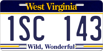 WV license plate 1SC143