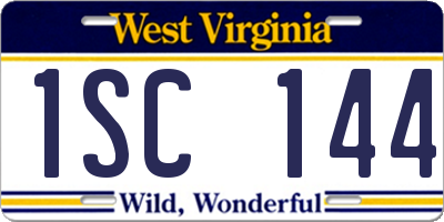 WV license plate 1SC144