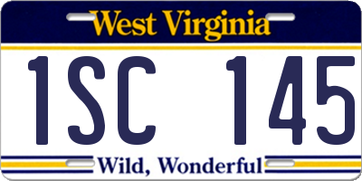 WV license plate 1SC145