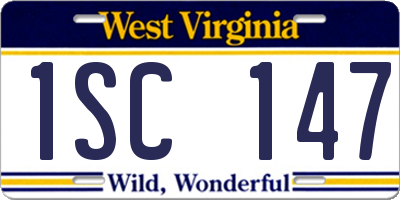 WV license plate 1SC147