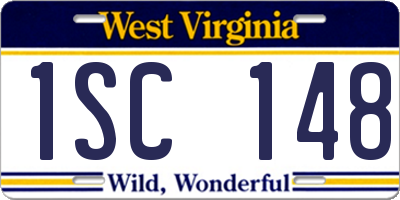 WV license plate 1SC148