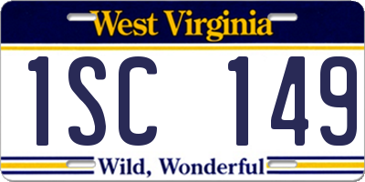 WV license plate 1SC149