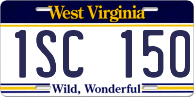 WV license plate 1SC150