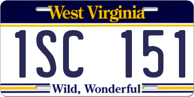 WV license plate 1SC151