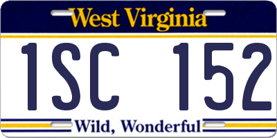 WV license plate 1SC152