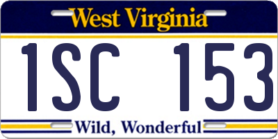 WV license plate 1SC153