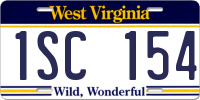 WV license plate 1SC154