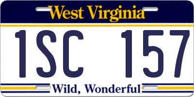 WV license plate 1SC157