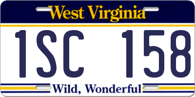 WV license plate 1SC158
