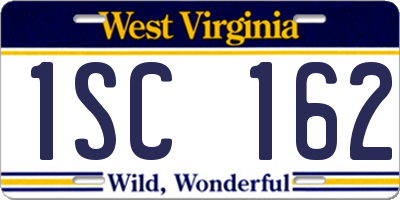 WV license plate 1SC162