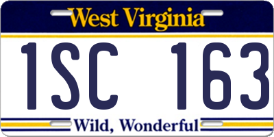 WV license plate 1SC163