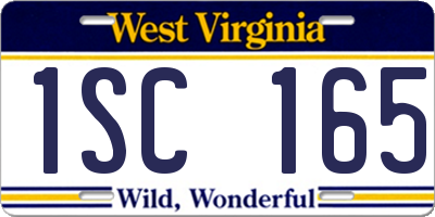 WV license plate 1SC165