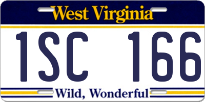 WV license plate 1SC166