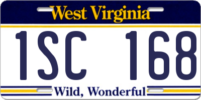 WV license plate 1SC168