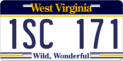 WV license plate 1SC171