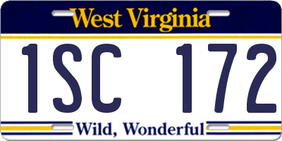 WV license plate 1SC172