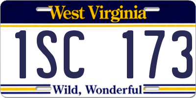 WV license plate 1SC173
