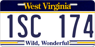 WV license plate 1SC174