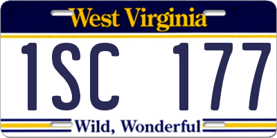 WV license plate 1SC177