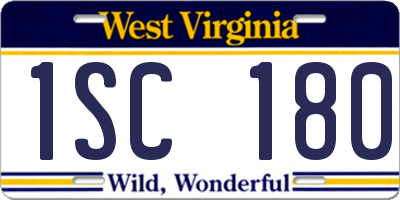 WV license plate 1SC180