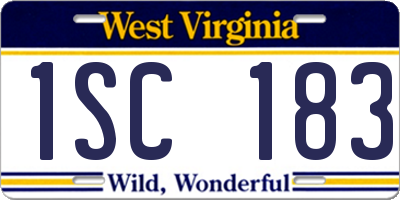 WV license plate 1SC183