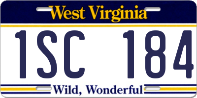 WV license plate 1SC184