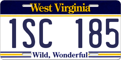 WV license plate 1SC185