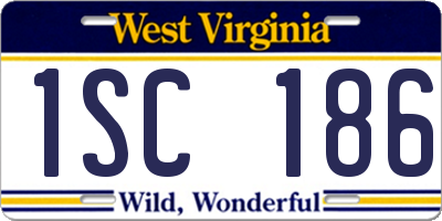 WV license plate 1SC186