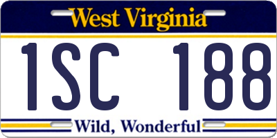 WV license plate 1SC188