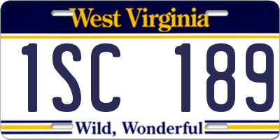 WV license plate 1SC189