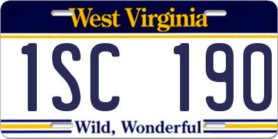 WV license plate 1SC190