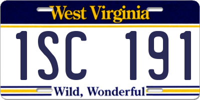WV license plate 1SC191