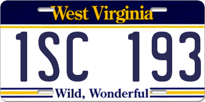 WV license plate 1SC193
