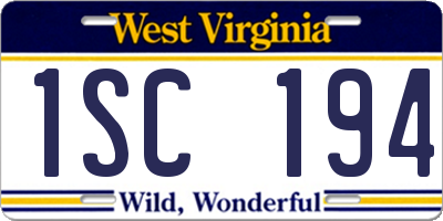 WV license plate 1SC194
