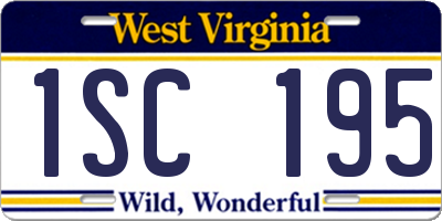 WV license plate 1SC195