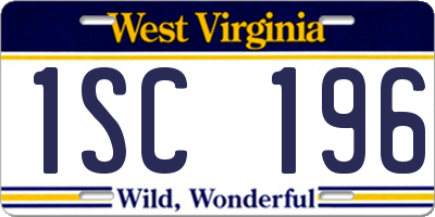 WV license plate 1SC196