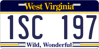 WV license plate 1SC197