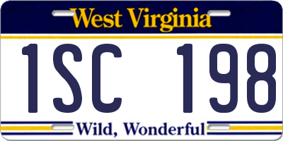 WV license plate 1SC198