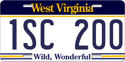 WV license plate 1SC200