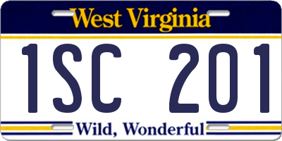 WV license plate 1SC201