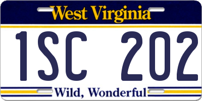 WV license plate 1SC202