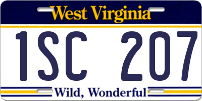 WV license plate 1SC207