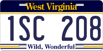 WV license plate 1SC208