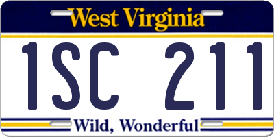 WV license plate 1SC211