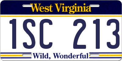 WV license plate 1SC213