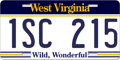 WV license plate 1SC215
