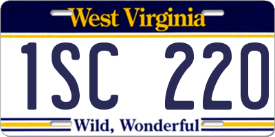 WV license plate 1SC220