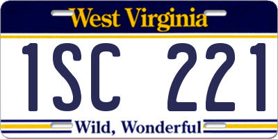 WV license plate 1SC221